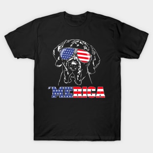 Proud Great Dane American Flag Merica patriotic dog T-Shirt